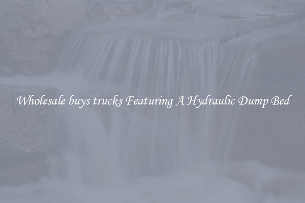 Wholesale buys trucks Featuring A Hydraulic Dump Bed