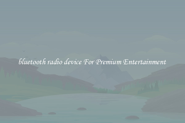bluetooth radio device For Premium Entertainment 
