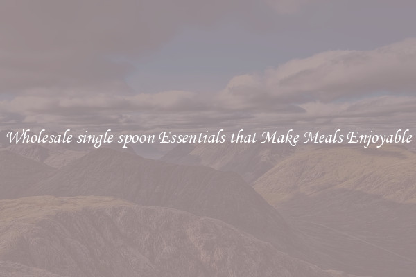 Wholesale single spoon Essentials that Make Meals Enjoyable