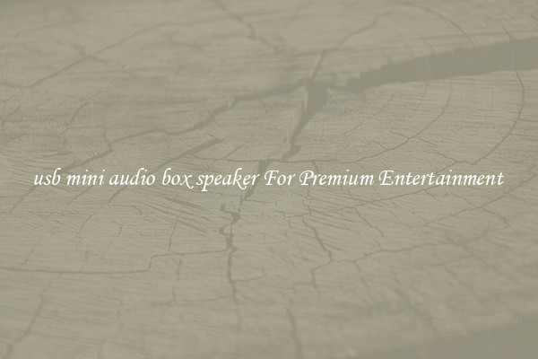 usb mini audio box speaker For Premium Entertainment 