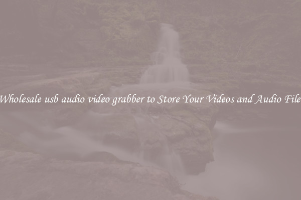 Wholesale usb audio video grabber to Store Your Videos and Audio Files